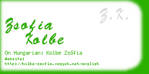zsofia kolbe business card